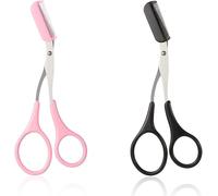 Tijeras De Corte De Cejas Con Peine Cortadora De Precisión Profesional Para Cejas Y Pestañas Herramienta De Belleza Para Hombres Y Mujeres (Negro)