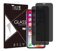 Tikai x2 Protection Écran Anti-Espion Couverture Complète pour iPhone 11 Pro Max 6,5 Pouces, Bord Noir Film Verre Trempé avec Kit d’Installation Facile, Compatible Coque, Lot de 2 Verres