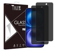 Tikai x2 Protection Écran Anti-Espion Couverture Complète pour iPhone 16 Plus 6,7 Pouces, Bord Noir Film Verre Trempé avec Kit d’Installation Facile, Compatible Coque, Lot de 2 Verres