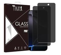 Tikai x2 Protection Écran Anti-Espion Couverture Complète pour iPhone 16 Pro Max 6,9 Pouces, Bord Noir Film Verre Trempé avec Kit d’Installation Facile, Compatible Coque, Lot de 2 Verres