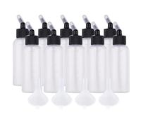 TIKATARER 10 Pièces 65 Ml Bouteilles de Peinture pour Aérographe Pots Accessoire d'Aérographe Pièces de Fournitures d'Aérographe avec 4 Entonnoirs Bille en Acier de 8 Mm, Idéal pour le Stockage de