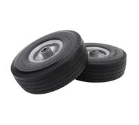 TIKATARER 2 Pièces Pneu en Caoutchouc Solide de 10 Pouces, Pneu Anti-crevaison sans Air 4.10/3.50-4 avec Roulements de 5/8 Pouces Moyeu décalé de 2, pour Générateurs de Remorques de Camions à Main