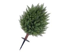 TIKATARER 23.6 Cyprès Topiaire Artificiel, Lot de 2 Faux Buissons à Feuilles Persistantes Réalistes, Arbres Topiaires en Cèdre Artificiel avec Piquet de Sol pour Décoration de Porche et Jardin