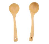 TIKATARER 2pcs Cuillère en Bois Ensemble pour la Cuisson, les Louches de Cuisine Non Scratch pour la Soupe, les Casseroles en Pot et sans Bâton, des Ustensiles de Remontée de Chaleur et