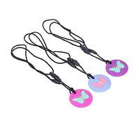 TIKATARER 3 Pièces Jouets de Dentition en Silicone pour bébé, Collier de Dentition à Croquer en Forme de Papillon, Matériau Doux pour la Peau, Idéal pour le Développement Sensoriel Oral des