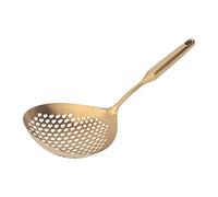 TIKATARER 304 Skimmer en Acier Inoxydable La Louche, Cuillère à Fentes à Manche Extra Longue pour La Friture, La Cuisson et L'utilisation de La Cuisine, Grande Passoire Perforée pour (GOLD)