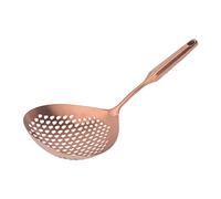 TIKATARER 304 Skimmer en Acier Inoxydable La Louche, Cuillère à Fentes à Manche Extra Longue pour La Friture, La Cuisson et L'utilisation de La Cuisine, Grande Passoire Perforée pour (Or rose)