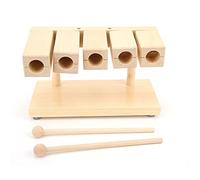 TIKATARER Bloc de Percussion en Bois, Battement d'érable à Rythme 5 Tons, Marteau pour Cours de Rythme pour Enfants, Idéal pour Ensemble Instrumental Folklorique