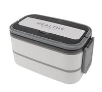 TIKATARER Boîte à Lunch Double Couche de 1400 Ml, Boîte à Déjeuner à Compartiment en Acier Inoxydable 316 avec Baguettes et Cuillère, Récipient Alimentaire Portable étanche pour le Travail (WHITE)