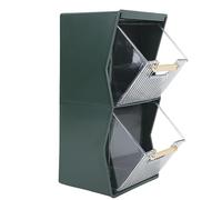TIKATARER Boîte de Rangement pour Sachet de thé, 25.5x15.5x13.5cm Grande capacité PP PS PET Organisateur avec Compartiments Divisés, pour les Gousses de café Sachets de thé Masques Faciaux (GREEN)