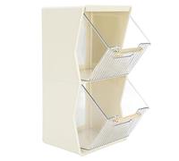 TIKATARER Boîte de Rangement pour Sachet de thé, 25.5x15.5x13.5cm Grande capacité PP PS PET Organisateur avec Compartiments Divisés, pour les Gousses de café Sachets de thé Masques Faciaux (WHITE)