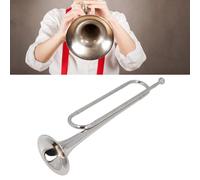 TIKATARER Bugle en Laiton, Trompette de Cavalerie Plaquée or avec n Sib, Son Pénétrant Riche et Solide, Portable, pour Groupe Scolaire, Orchestre Militaire, Festival, Performance, Pratique