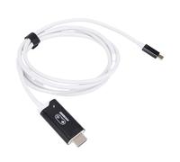 TIKATARER Câble USB C vers 2.1 de 2 M, 4K 144 Hz 48 Gbit/s HDR, Charge Rapide 100 W PD, Câble de Protection 3 Couches pour Ordinateur Portable, Téléphone vers Moniteur TV, Projecteur (noir blanc)