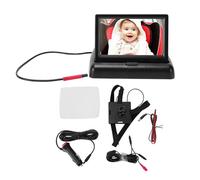 TIKATARER Caméra de Surveillance bébé pour Voiture, écran Pliable de 43 Pouces, Résolution HD 1920 X 1080, Grand Angle de 140°, Affichage en Temps Réel, Compatible avec la Plupart