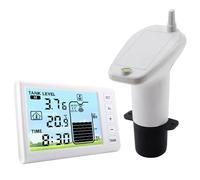 TIKATARER Capteur de Niveau de Liquide Ultrasonique sans Fil, écran LCD avec Affichage de la Température et du Temps, Alarme de Niveau Haut et Bas, pour la Mesure de Profondeur