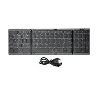 TIKATARER Clavier Bluetooth 5.1 Pliable, Clavier de Poche ABS avec Touche Numérique 81 Touches Type C Rechargeable pour Voyage Bureau Tablette Téléphone Ordinateur Portable