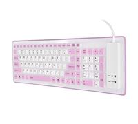 TIKATARER Clavier Mécanique, Clavier de Machine à écrire Pliable en Silicone avec 103 Touches USB Filaire en Silicone Pliable, étanche, Muet, sans Décoloration, Accessoires de Jeu pour PC