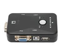 TIKATARER Commutateur KVM USB 2.0 2 Ports VGA, Commutateur de Résolution 1920 X 1440, Dispositif de Partage de Souris, Clavier d'ordinateur, Idéal pour Ordinateurs, Imprimante PC, Scanner