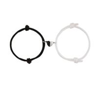 TIKATARER Corde de Cloche en Forme de Cœur, Bracelets pour Couples, Bracelet Assorti Réglable en Relief n° 8 avec un Design d'attraction Mutuelle, Idéal pour la Saint-Valentin (BLACK)