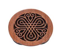 TIKATARER Couvercle de Trou de Son de Guitare, Tampon de Rétroaction en Bois d'acajou avec Plaque Arrière Amovible, pour Guitares Acoustiques Folk EQ, Trou de Son de 10 Cm (7)