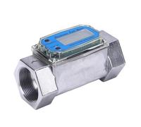 TIKATARER Débitmètre à Turbine Numérique, Débitmètre à écran LCD, Compteur NPT avec Mesure à Plusieurs Unités, Idéal pour l'eau, le Gaz, l', ', Construction Métallique Robuste (45mm)