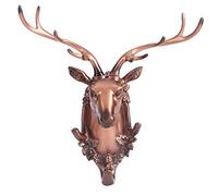 TIKATARER Décor DE Tête DE Cerf, Résine Animal Salle DE Bain Serviette Murale Suspendue Hook Chercheur Hat DE Manteau Keys Hanger Crâne DE 5,9x2,8x6,3 Pouces DÉCOR DE CRAI (Tête de cerf (bronze