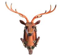 TIKATARER Décor DE Tête DE Cerf, Résine Animal Salle DE Bain Serviette Murale Suspendue Hook Chercheur Hat DE Manteau Keys Hanger Crâne DE 5,9x2,8x6,3 Pouces DÉCOR DE CRAI (Tête de cerf (Vintage))