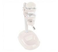 TIKATARER Distributeur d'eau pour Chien de 500 ML avec Tige Réglable en Hauteur, Conception Intelligente Favorisant la Santé, Bouteilles Détachables Faciles à Nettoyer pour Chiot (Beige)