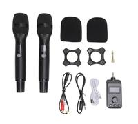 TIKATARER Double Microphone sans Fil, Sortie Audio Claire à Double Canal, sans Fil Portable Dynamique UHF avec Récepteur Rechargeable pour Groupe KTV, Chant, Réunions de Famille
