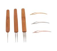 TIKATARER Dreadlocks Crochet Hook Set, Loc Needle for Dreads Comprend des Aiguilles Simples, Doubles et Triples, des Aiguilles de Verrouillage Incurvées 6 Pcs à Crochet pour les Cheveux pour le