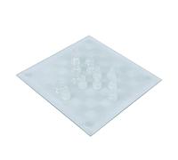 TIKATARER Échecs Géants, 25x25 Cm en Verre Polonais Terne en Verre d'échecs Crystal International Chess 1 Damier et 32 échecsman