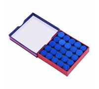 TIKATARER Embouts de Queue pour Bâton de Piscine, Lot de 50 Pièces de Colle Bleue sur Une Seule Couche de Billard, Embouts de Queue de Billard avec Boîte de Rangement, Pointe de Queue de