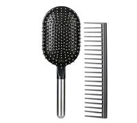 TIKATARER Ensemble de 2 Peignes à Palette, Brosse de Massage du Cuir Chevelu à Dents Larges, Brosse à Cheveux à Coussin d'air Antistatique avec un Design Lisse, Idéal pour les Cheveux Bouclés et