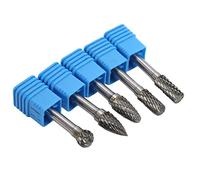 TIKATARER Ensemble de Bavures en Carbure, 5pcs Mm à Double Coupe Tungstten en Carbure de de de Burr en de de de de Bavure (ACDFG)