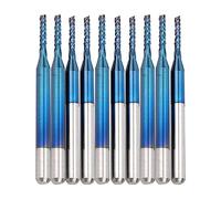 TIKATARER Ensemble de Bits de Coupe du Routeur en Carbure, 10pcs CNC Router Bits Set Blue Corn End Mild Mill Gravure Bits 3,175 Mm Shank, 1,5-1,9 Mm PCB PCB CNC Router Milling Cutter pour (1.5mm)