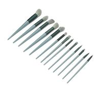 TIKATARER Ensemble de Pinceaux de Maquillage 13 Pièces, Tête de Brosse en Fibres Souples à Coloration Précise, Pinceaux à Manche Ergonomique pour un Maquillage de Contour Délicat (GREEN)