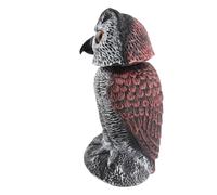 TIKATARER Épouvantail de Hibou en Plastique, épouvantail à Tête Secouée Réaliste pour Effrayer Les Oiseaux, Décoration de Tête Rotative Activée par Le Vent, Idéal pour Le Jardin Extérieur, la Ferme