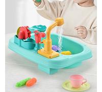 TIKATARER Évier de Jeu avec Eau Courante, Lave-Vaisselle électronique, Robinet Pivotant, Circulation Automatique de l'eau, évier de Jeu pour Enfants, évier de Cuisine, Jouets de Jeu avec