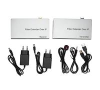 TIKATARER Extendeur Fibre Optique HD Multimedia Interface, Étend Signaux Jusqu'à 20km avec Fonction KVM pour Télécommande Supporte Résolution 1080p 60Hz avec Fibres Mono Multimodes (Prise UE)