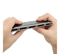 TIKATARER Harmonica, Harpe Diatonique Professionnelle à 24 Trous avec Plaque de Base en Laiton de 1,2 Mm et Anches en Bronze Phosphoreux, Idéale pour les Débutants et les étudiants e D (Touche