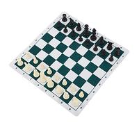 TIKATARER Jeu d'échecs, échiquier en Plastique, Plateau de Jeu en Cuir Artificiel de Taille 50x50 Cm, Idéal pour Les Fêtes, Le Camping et la Détente