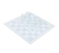 TIKATARER Jeu d'échecs en Verre 25x25 Cm, Damier en Cristal Poli Mat, 32 Pièces d'échecs Exquises avec Pièces Lisses Givrées, Idéal pour Les Voyages, l'école et Le Camping
