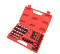 TIKATARER JEU D'EXTRACTEUR DE VIS, KIT D'EXTRACTEUR DE CASSÉ EN ACIER AU MOLYBDÈNE, EXTRACTEUR DE VIS avec étui DE Rangement, 25 Pièces, Idéal pour l'entretien et la Réparation Automobile