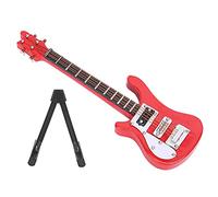 TIKATARER Kit de Guitare, Décoration de Guitare en Bois et en Plastique avec Une Texture Fine Petite pour Décoration de Table (Rouge)