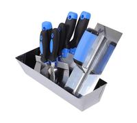 TIKATARER Kit d'outils Manuels pour Cloisons Sèches, 8 Couteaux en Acier Inoxydable avec Couteau à Mastic, Couteaux à Ruban, Grattoir de Peintre, Poêle à Boue de 35,6 Cm pour le Collage des Joints,