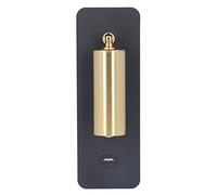 TIKATARER Lampadaire Mural LED, Applique avec Charge USB pour Chambre, | Tête rotative à 350°, col réglable à 90°, métal, 85-265 V, port USB 5 V, or noir