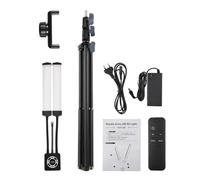 TIKATARER Lampe de Remplissage à Double Bras 40W, Tube de Tuyau Rotatif Multi-Angle, 196 Perles, Température de Couleur de 3200K à 5600K, Lumière Vidéo Continue avec Clip (Prise UE)