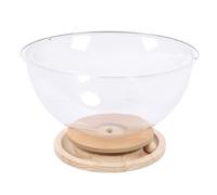 TIKATARER Lit pour Chat Space Capsule, Maison pour Chat Transparente avec Plateau Tournant en Bois et Jouet de Piste de Boule d'herbe à, Meubles pour en Acrylique Transparent, Lit pour surélevé