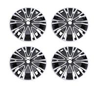 TIKATARER Lot de 4 Enjoliveurs de 14 Pouces, Enjoliveur de Jante en Matériau ABS, Capuchon de Moyeu de Roue, Remplacement Universel des R14 sur Les de Roue pour Voiture Camion SUV (Argent Noir)