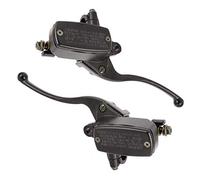 TIKATARER Maître-cylindre de Frein et D'embrayage pour Guidon de 7/8 Pouce | Réservoir de 14 ml, alliage d\'aluminium CNC, levier hydraulique avec bouchons de commutation pour vélo ATV noir